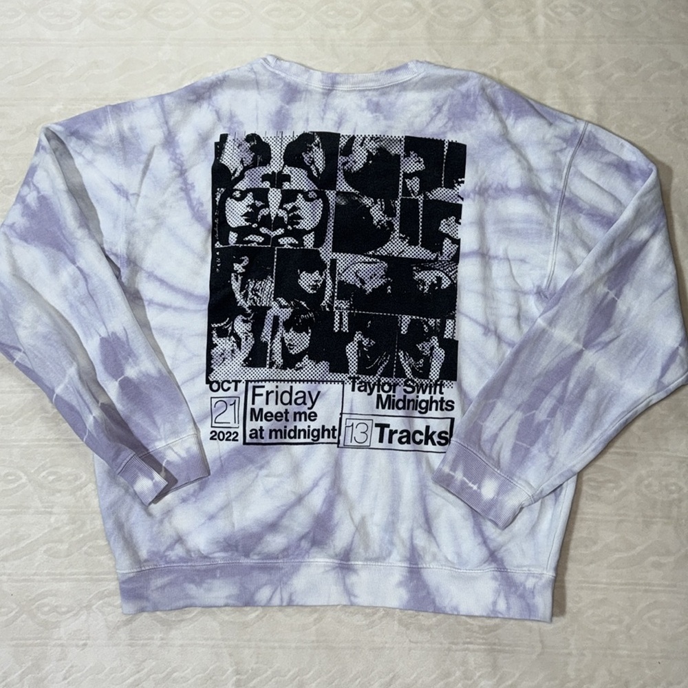 TAYLOR SWIFT MIDNIGHTS‎ LAVENDER TIE DYE CREWNECK - Picture 5 of 7